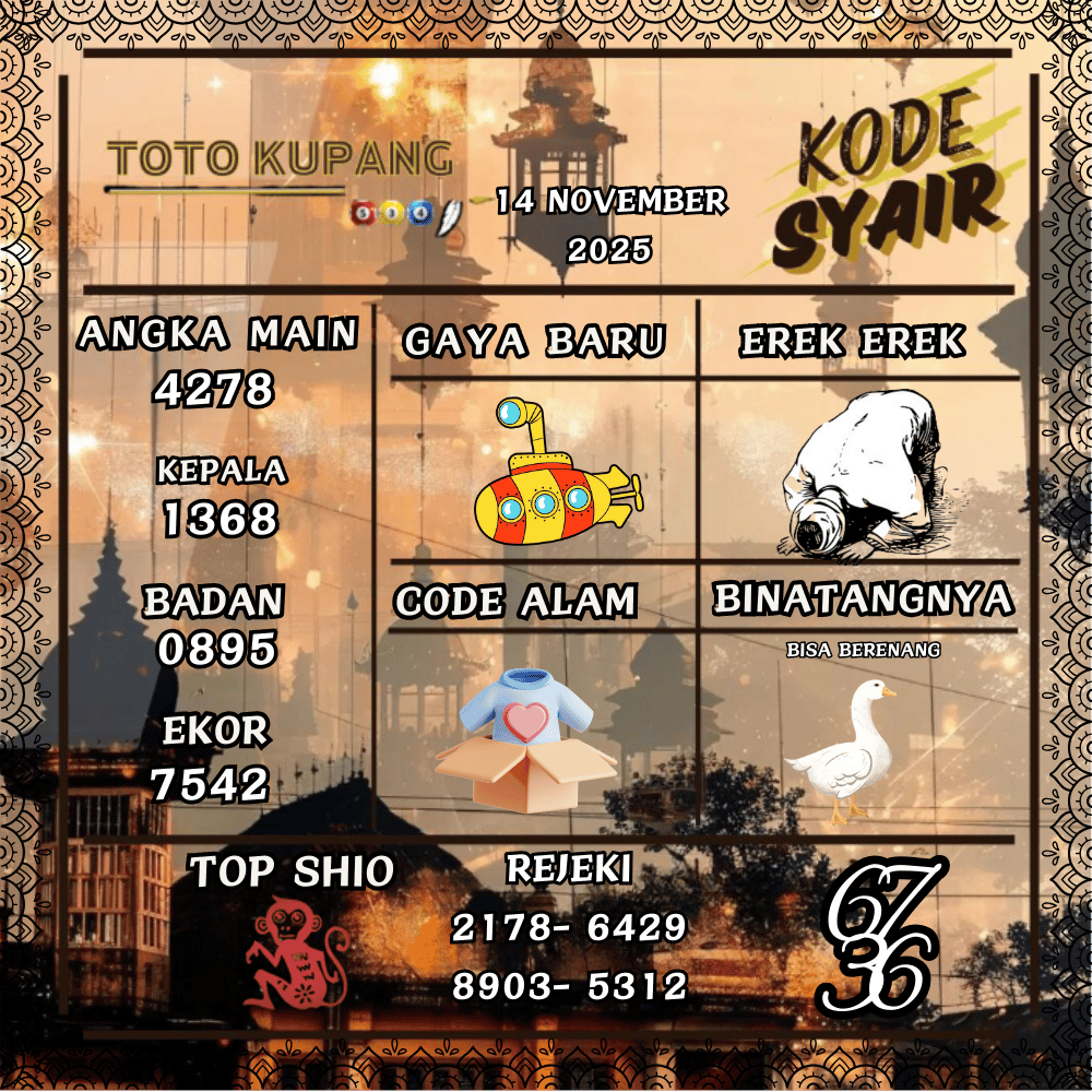 Kode Syair Kupang Pools - November 2025 
